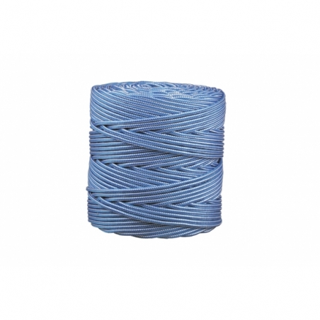 BOBINA CORDON TRENZADO POLI 5 MM 200 MTS BCO/AZUL