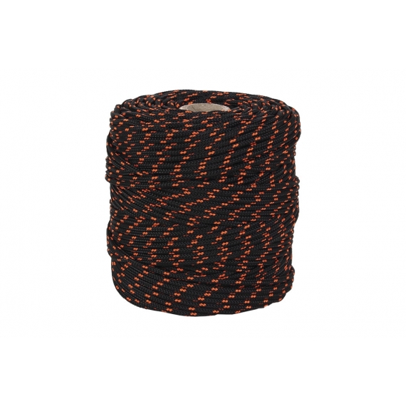 CORDON TRENZADO HIPPIE NEGRO/NARANJA 3mm X 100 mts