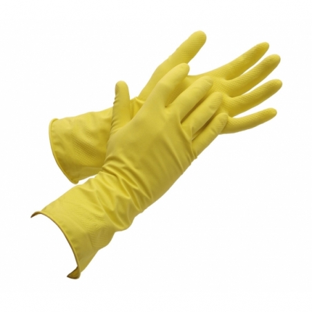 GUANTE LATEX AMARILLO FLOCADO T-6,5 (S)