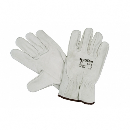 GUANTES PIEL VACUNO GRIS T-10