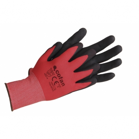 GUANTE IMPREGNADO SANDY COATED ROJO/NEGRO TALLA 10