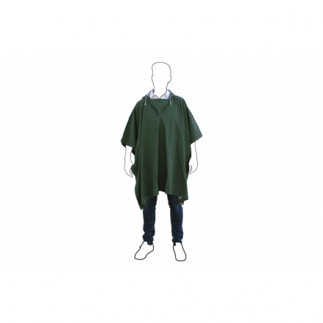 PONCHO DE AGUA VERDE PVC/POLIESTER TALLA ÚNICA