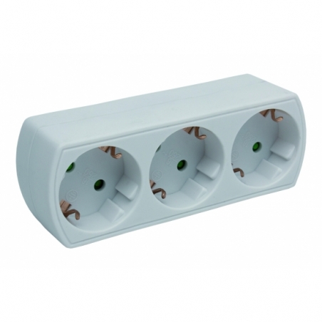 ADAPTADOR 3 VIAS FRONTAL SCHUKO CON INTERRUPTOR (3.500w)