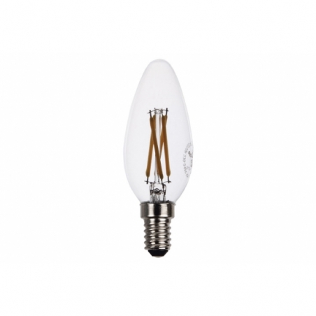 BOMBILLA LED VELA FILAMENTO E14 4W 470LM 2700K