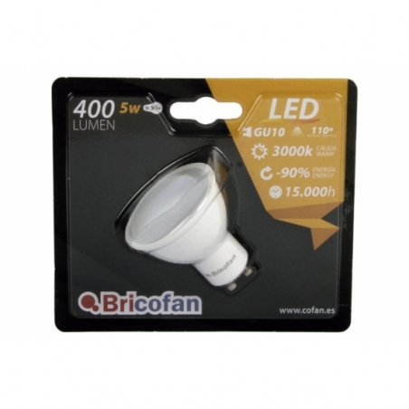 LÁMPARA LED GU-10 5W 110º 400LM 5000K