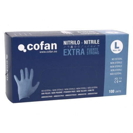 CAJA 100 UDS. GUANTES NITRILO EXTRA FUERTE T - L